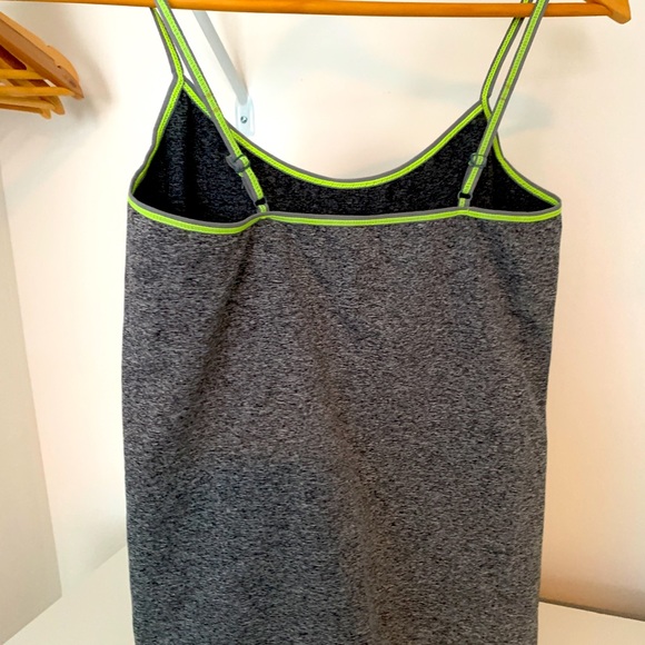 XOXO Grey Tank Top with Lime Green Stitching, Like New, Size XL more like M - Picture 2 of 3